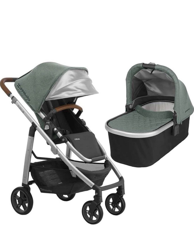 UPPAbaby Full-Size Cruz Infant Baby Stroller & Bassinet Bundle (Emmett)