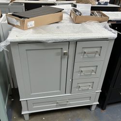 SALE $265 Each 30” Solid Wood Frame Bathroom Vanity w/ Sink Storage Cabinet 