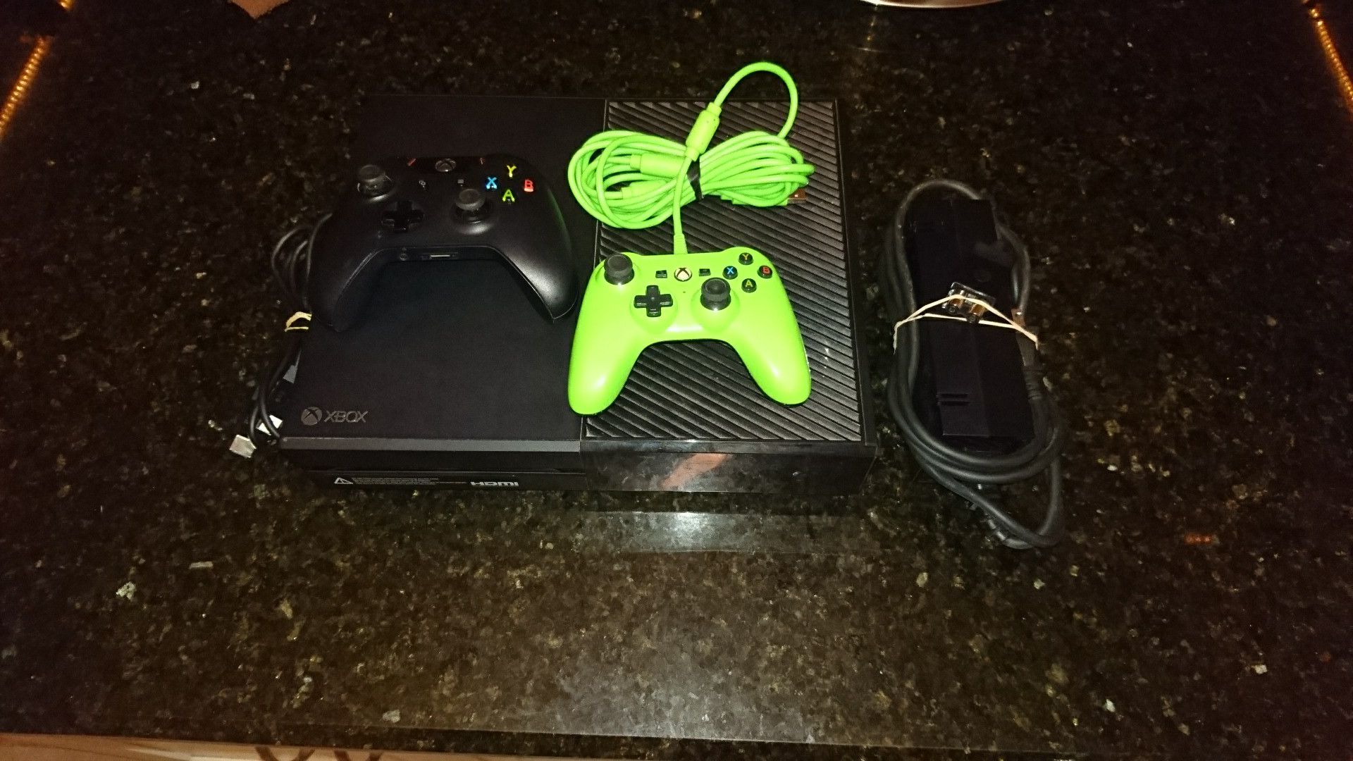 Xbox One 1TB console with 2 controllers and HDMI cable