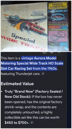 1960 vintage aurora model motoring special wide track ho scale slot car racing set