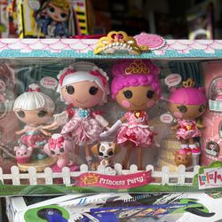 Lalaloopsy Sew Royal Princess Party 8 Pack - Crumpet & Teacup Hearts + Suzette & Mimi La Sweet, 8 Princess Dolls (Classic + Littles + Minis) + 6 Pets 