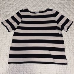 Jaclyn Smith Sport Black & White Striped Tee