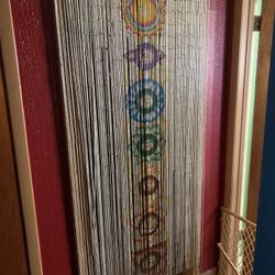 Wooden Hand Painted Beaded Curtain Chakras