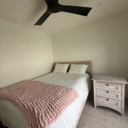 Boho Style Queen Bed Frame & Matching Night Table