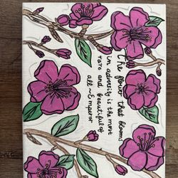 Cherry Blossom Painting with Inspirational Quote – 8x10 – Handmade
