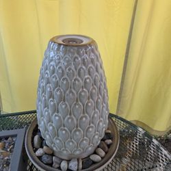 Pre-Lit Acorn Ceramic Outdoor Fountain, 20"