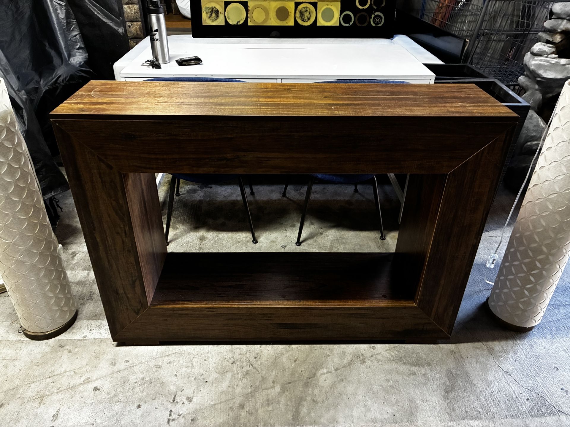 Mid-Century Style Square Wood Console / Entryway Table – $60