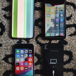 iPhone 11 Pro Max, iPhone XR, iPhone 7 & iPhone 6. They're All Unlocked And They're All Broken. For Parts Or Repairs.