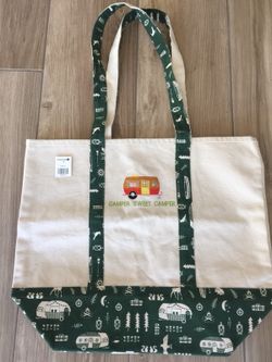 Heavy Duty Canvas Tote Bag/Shoulder Bag (Camper Sweet Camper)
