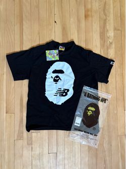 Black Bape x New balance big head tee shirt size medium