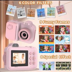 Kids Camera Instant Print, 1080P HD Dual-Lens Selfie,Toddler Digital Camera with 5 Rolls Paper & 32G