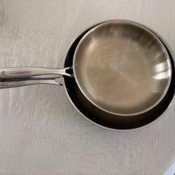 2 High Quality Stainless Steel Skillets 