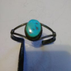 Sterling Silver Cuff Bracelet With Turquoise Stone
