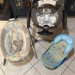 TAKE ALL ! Baby Swing, Bouncer & Bath Seat PRICE IS FOR ALL ! Baby Essentials