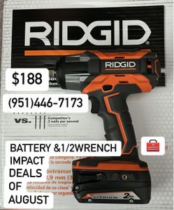 Ridge 1/2 Wrench oNLY Battery extra $45