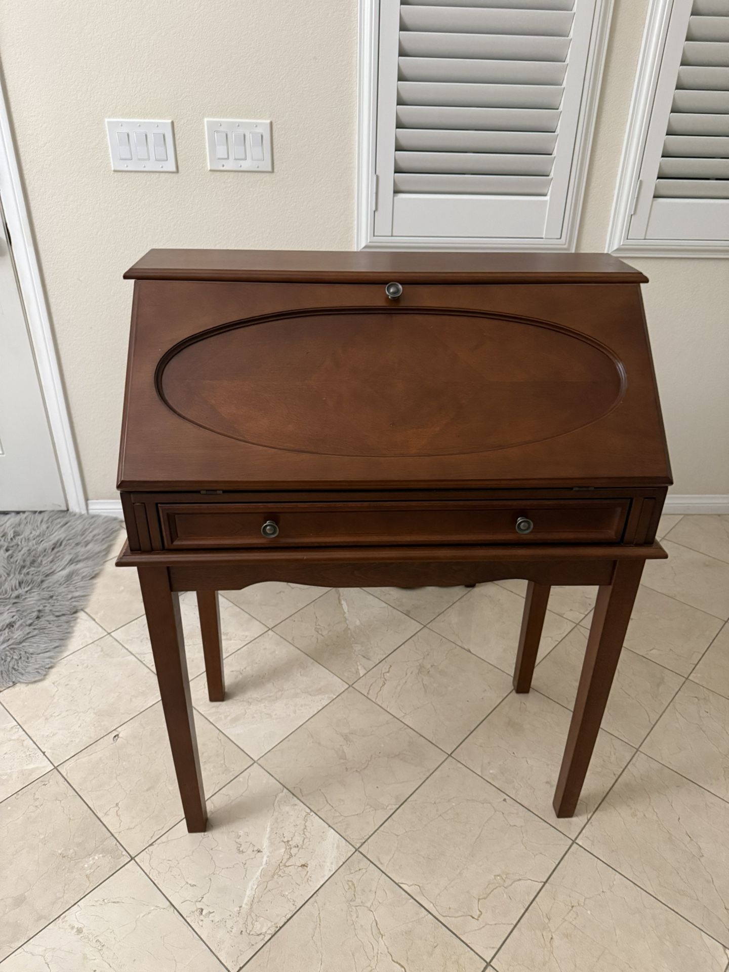 Beautiful Solid Wood Folding Secretary Desk with Drawer Signature Design