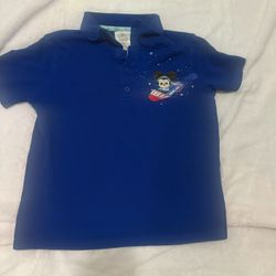 Disney Parks Disneyland Joey Chou Mickey Space Mountain Blue Polo medium kids