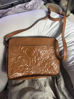 Patricia Nash Embossed Leather TopZip Crossbody Bag