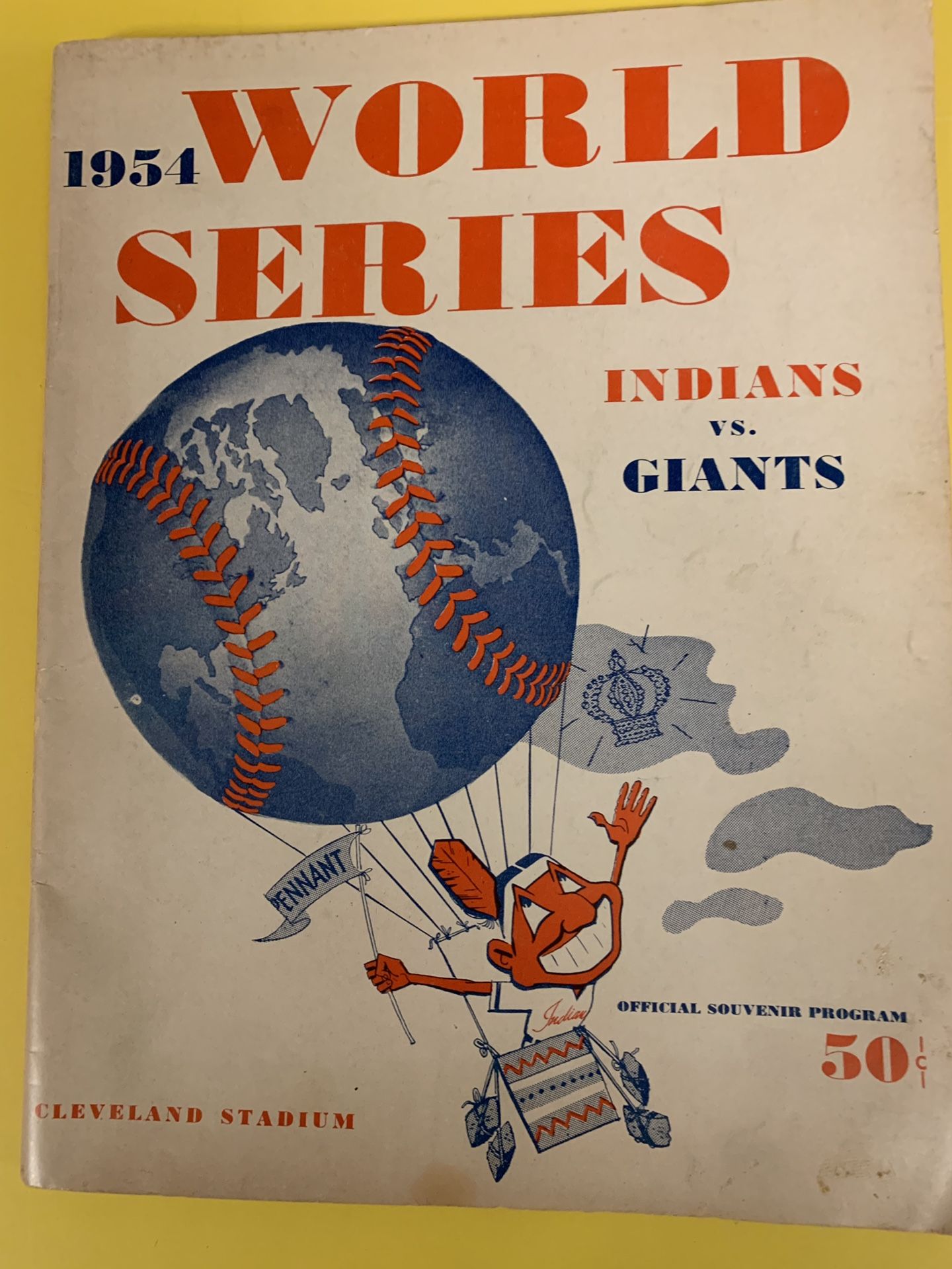 1954 CLEVELAND INDIANS VS NEW YORK GIANTS