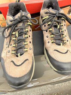 Cherokee Hiking Shoes Brown Suede Trail Outdoor Sneakers Lace Up Rugged Grip Men’s 10.5