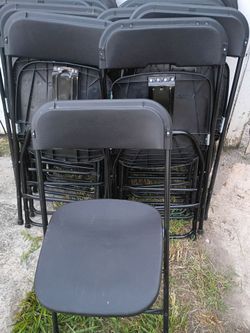 Black Metal Folding Chairs   30