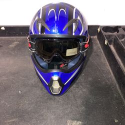 Dot Motorcycle Helmet In Blue W Silver Flames 