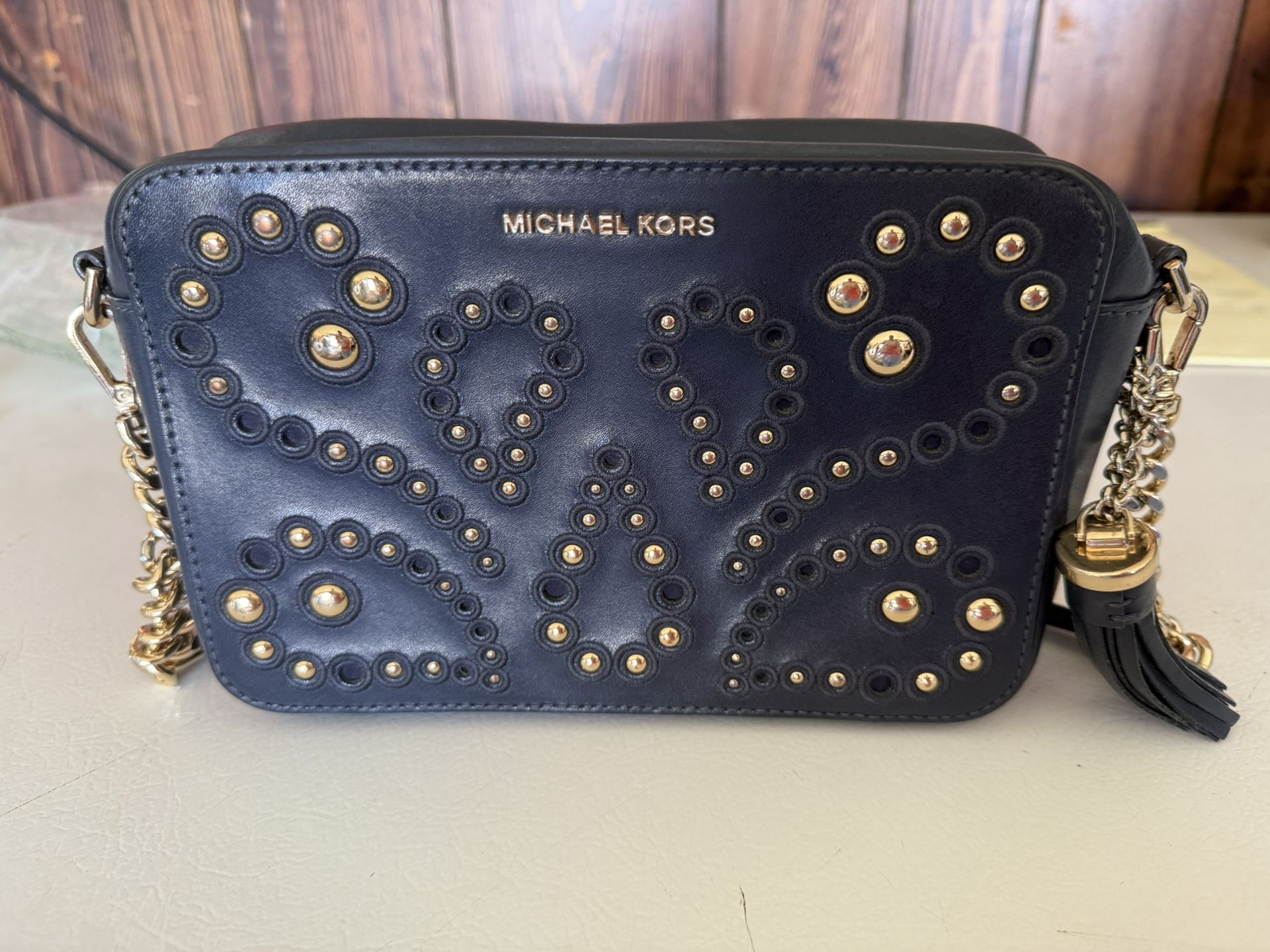 Michael Kors Ginny Medium Embellished Leather Crossbody bag