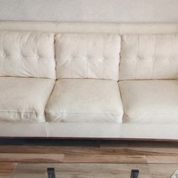 White Leather Couch 