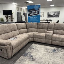 Brown Sofa Sectional Recliner Set - Free Delivery Promo 