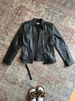 Women’s Black Leather Vintage Jacket Size 6 Small Medium