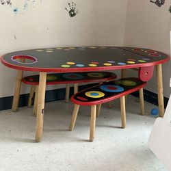 Art table with benches