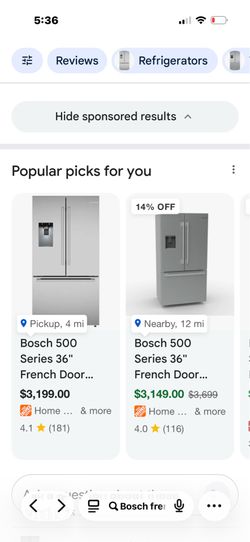 Moving sale - Bosch 500 series counter depth