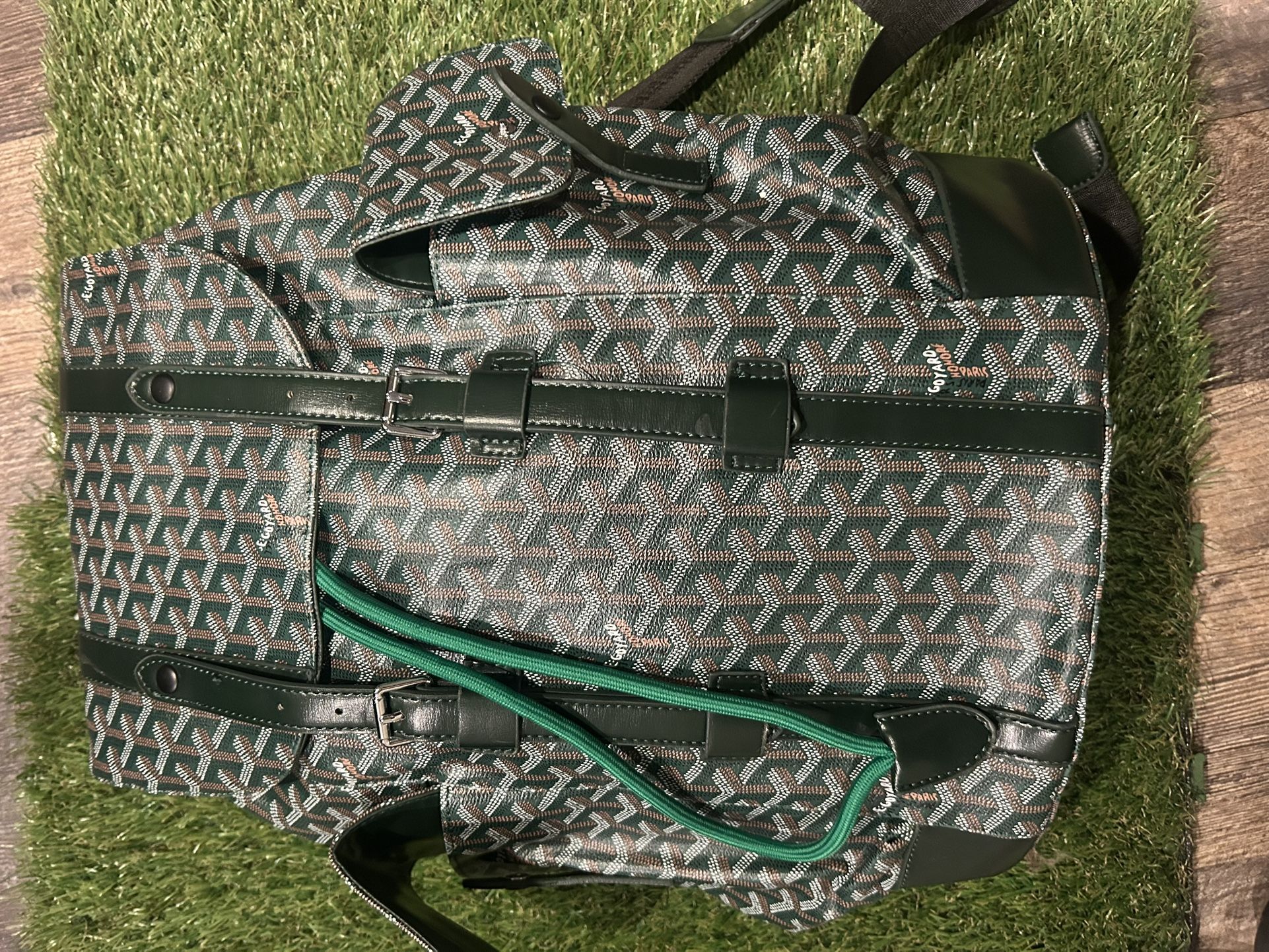 Goyard green backpack