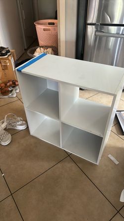 White 4-Cube Storage Shelf Unit