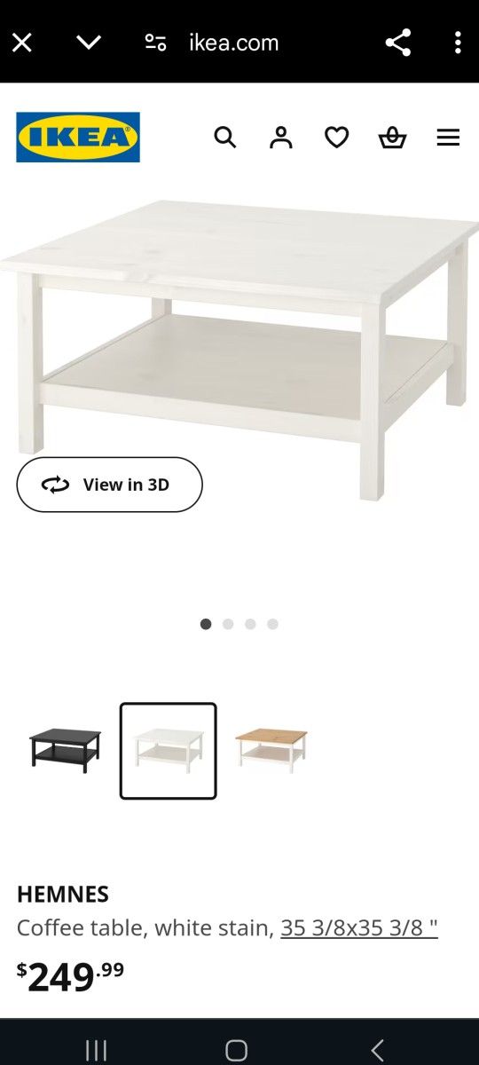 Ikea Hemnes White Coffee Table