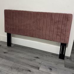 Pink Velvet Queen Headboard