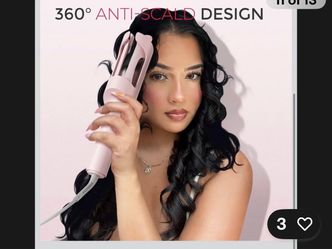Pink Curling Wand with Anti-Scald Design