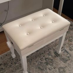 Wooden Piano Stool with Music Storage