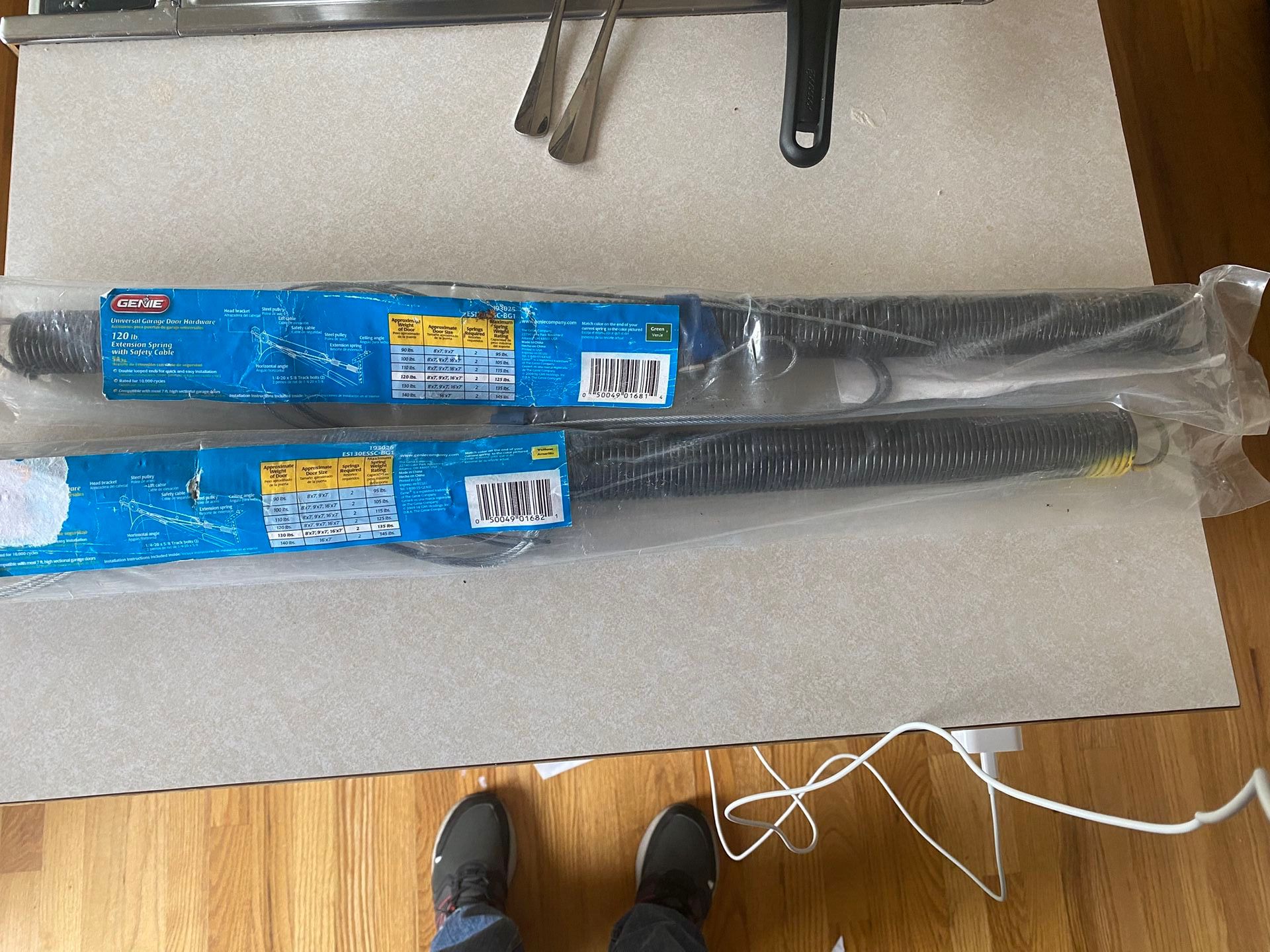 Genie Univeral Garage Door Hardware - Left And Right Extension Spring And Safety Cables