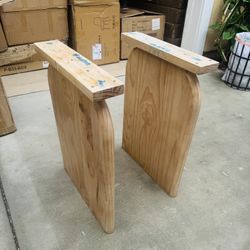 Pair of solid wood table legs