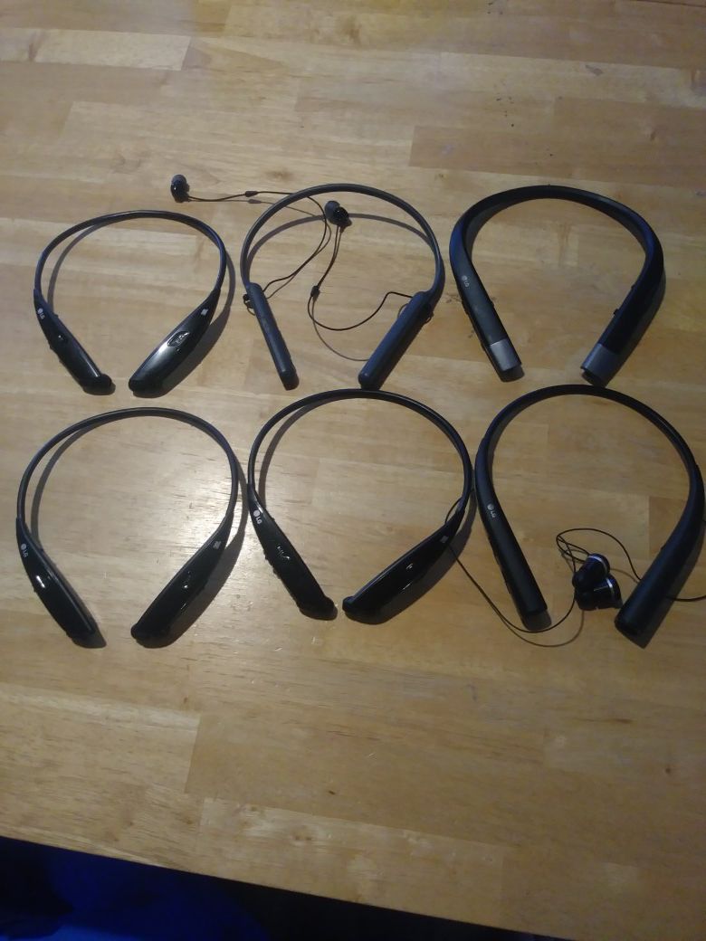 6 LG/Sony Bluetooth Headsets for parts