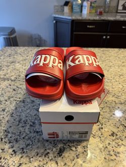 Size 8 Kappa 222 Banda Adam 9 Slides Red/White SKU 304JPU0