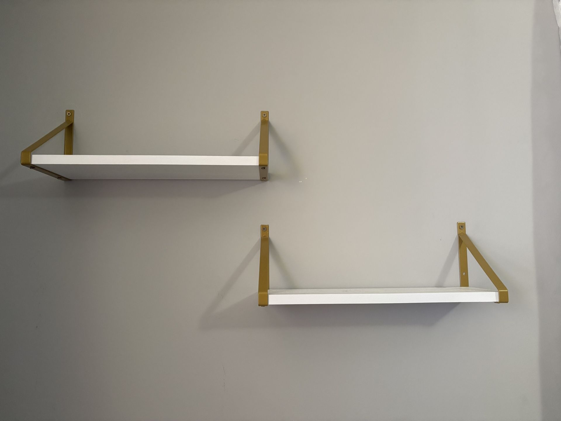 Gold And White Floating Shelves (2)