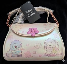 Loungefly Disney Stitch Angel Sakura Blossom Crossbody Bag