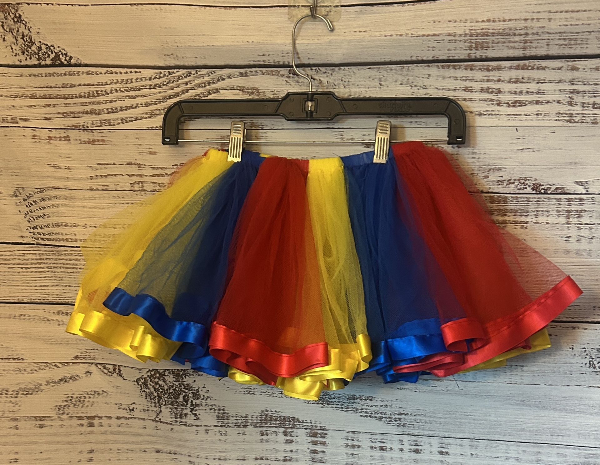 Toddler red, blue, & yellow tutu skirt