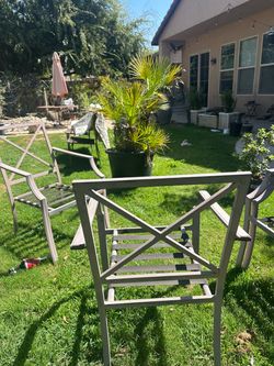 Metal Outdoor Patio Dining Chairs Set