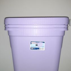 New Set of 3 Sterilite Purple Lavender 18 Gallon Plastic Tote Box Storage Bins with Lids