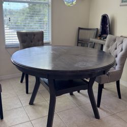 Gray Wood Kitchen Dining Table 