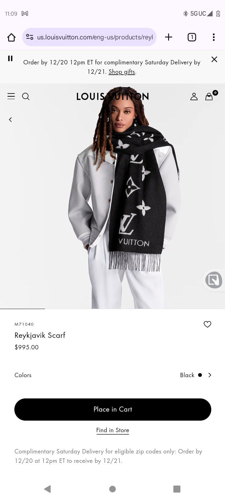 Louis Vuitton Monogram Cashmere Scarf