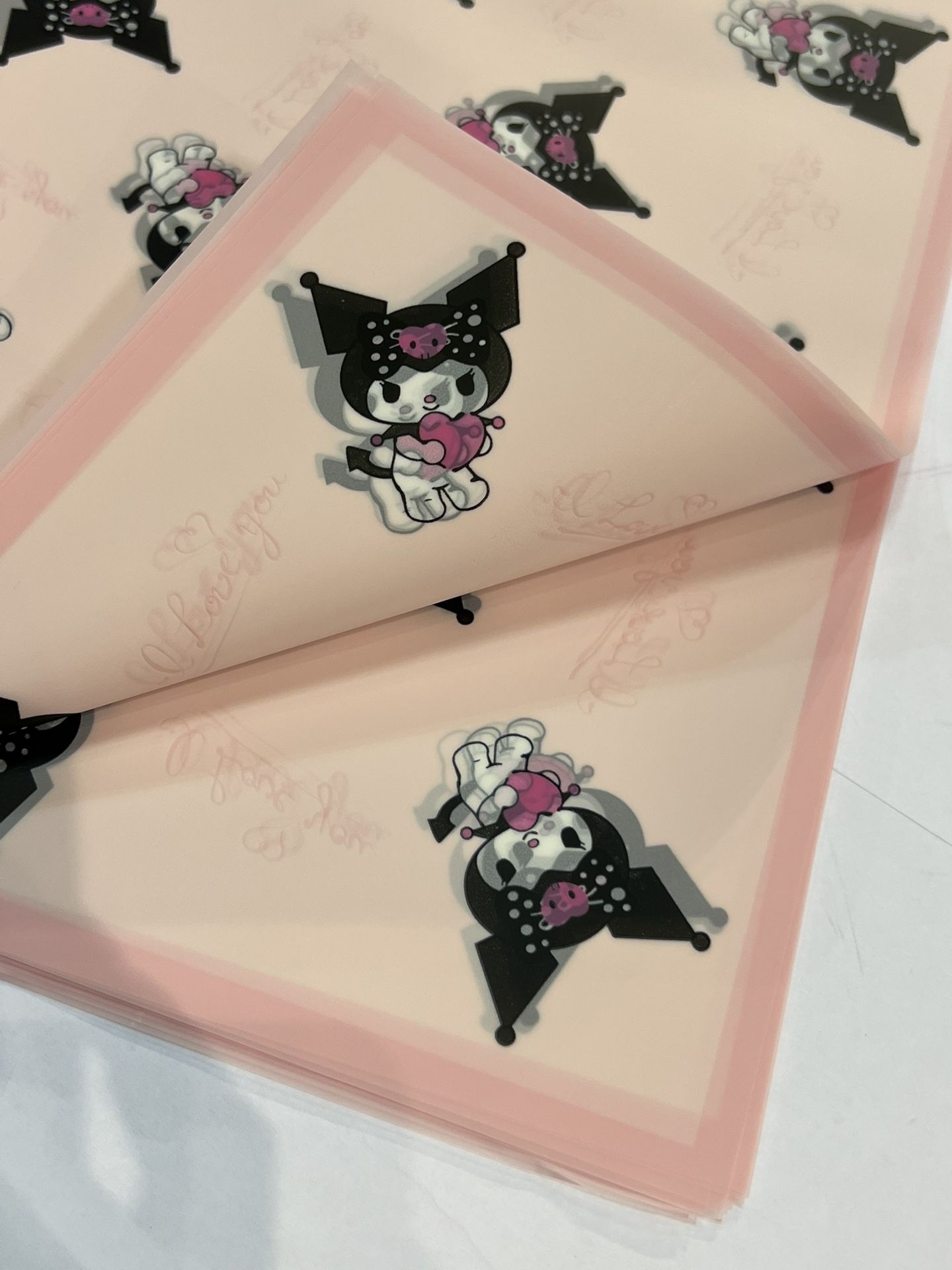 Kuromi Pink Valentine Floral Paper